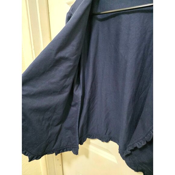 Grace Karin Women's Navy Blue Ruffled Open Front 3/4 Sleeves Blazer Jacket Size - Picture 6 of 9